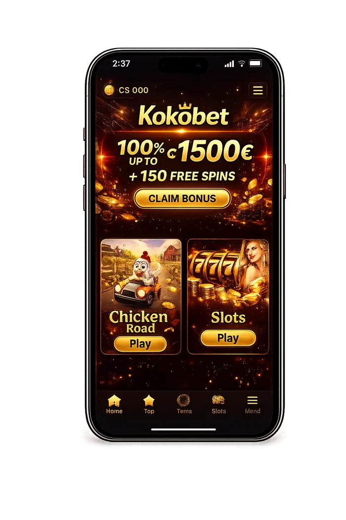 Kokobet en Chicken Road op een smartphone